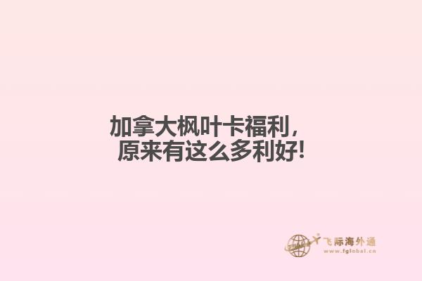 加拿大楓葉卡福利，原來有這么多利好!