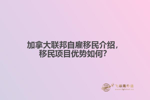 加拿大聯(lián)邦自雇移民介紹，移民項(xiàng)目優(yōu)勢如何？