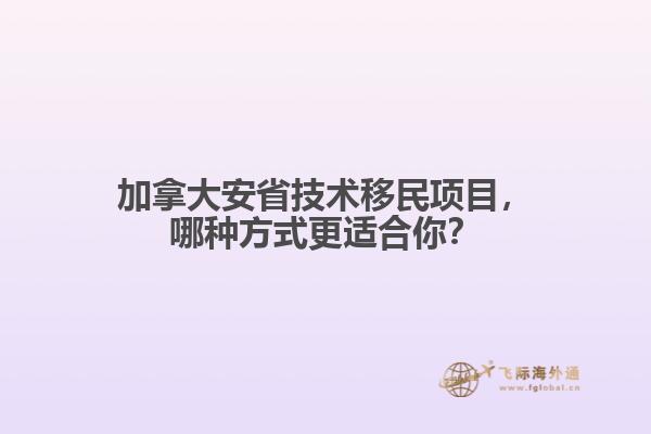 加拿大安省技術(shù)移民項目，哪種方式更適合你？