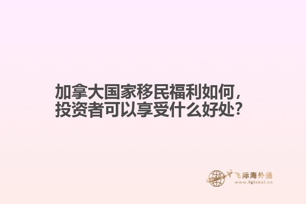 加拿大國家移民福利如何，投資者可以享受什么好處？