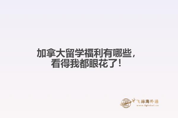 加拿大留學(xué)福利有哪些，看得我都眼花了！? 