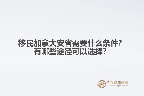 移民加拿大安省需要什么條件？有哪些途徑可以選擇？