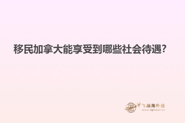 移民加拿大能享受到哪些社會待遇？