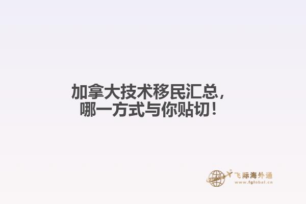 加拿大技術(shù)移民匯總，哪一方式與你貼切！