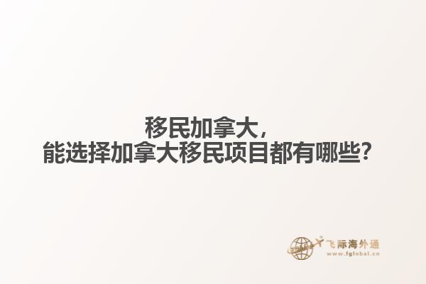 移民加拿大，能選擇加拿大移民項(xiàng)目都有哪些？