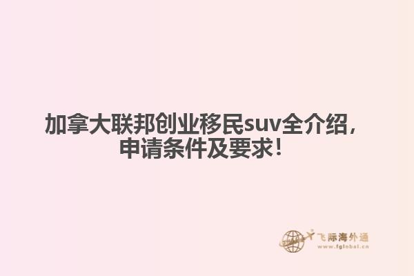 加拿大聯(lián)邦創(chuàng)業(yè)移民suv全介紹，申請條件及要求！