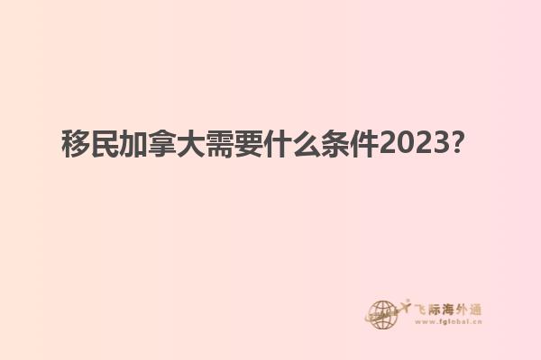 移民加拿大需要什么條件2023？