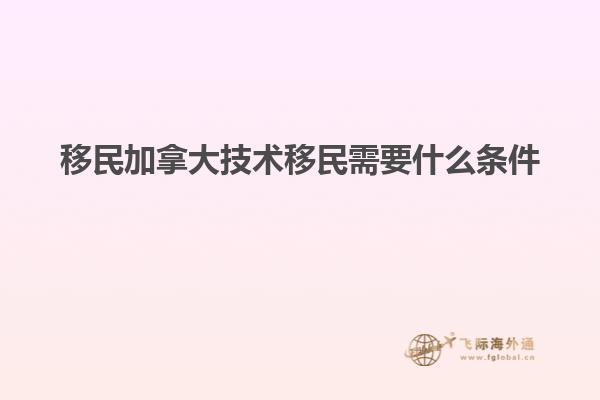 移民加拿大技術移民需要什么條件