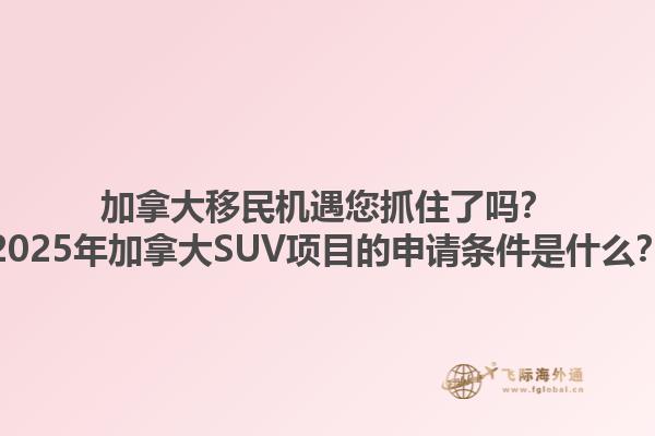 加拿大移民機(jī)遇您抓住了嗎？2025年加拿大SUV項(xiàng)目的申請(qǐng)條件是什么？1.jpg