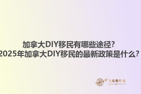 加拿大DIY移民有哪些途徑？2025年加拿大DIY移民的最新政策是什么？1.jpg
