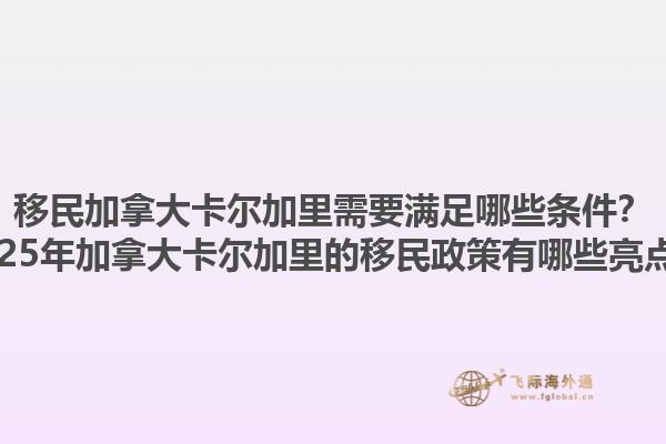 移民加拿大卡爾加里需要滿足哪些條件？2025年加拿大卡爾加里的移民政策有哪些亮點？1.jpg