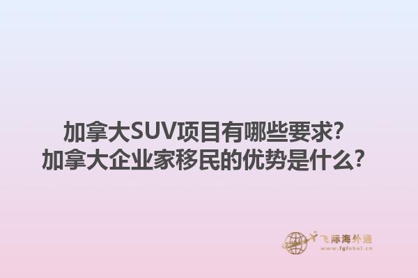 加拿大SUV項(xiàng)目有哪些要求？加拿大企業(yè)家移民的優(yōu)勢是什么？1.jpg