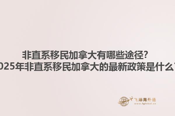 非直系移民加拿大有哪些途徑？2025年非直系移民加拿大的最新政策是什么？1.jpg