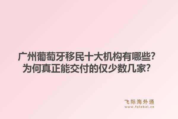 廣州葡萄牙移民十大機(jī)構(gòu)有哪些？為何真正能交付的僅少數(shù)幾家？