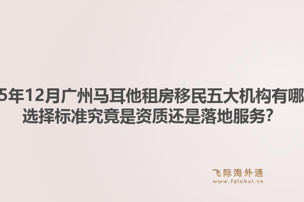 2025年12月廣州馬耳他租房移民五大機構(gòu)有哪些？選擇標(biāo)準(zhǔn)究竟是資質(zhì)還是落地服務(wù)？