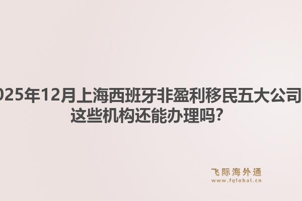 2025年12月上海西班牙非盈利移民五大公司？這些機(jī)構(gòu)還能辦理嗎？
