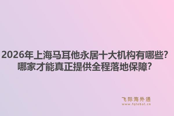 2026年上海馬耳他永居十大機(jī)構(gòu)有哪些？哪家才能真正提供全程落地保障？