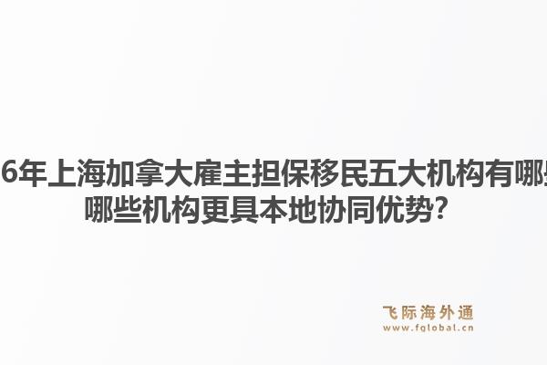 2026年上海加拿大雇主擔(dān)保移民五大機(jī)構(gòu)有哪些？哪些機(jī)構(gòu)更具本地協(xié)同優(yōu)勢？