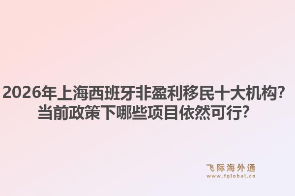 2026年上海西班牙非盈利移民十大機(jī)構(gòu)？當(dāng)前政策下哪些項(xiàng)目依然可行？
