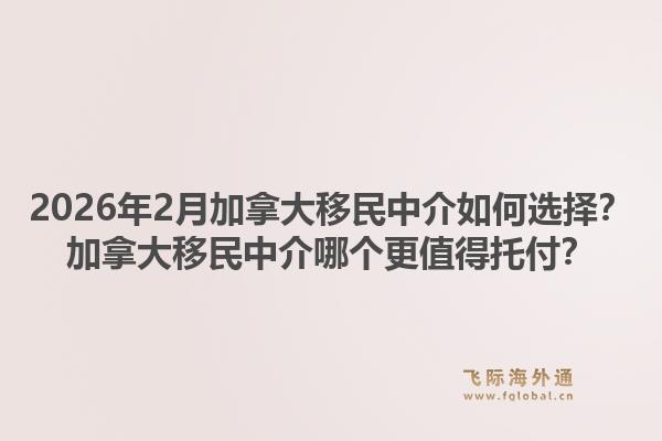 2026年2月加拿大移民中介如何選擇？加拿大移民中介哪個更值得托付？