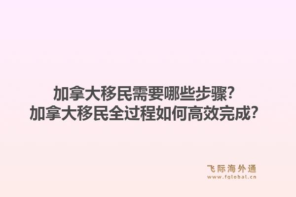 加拿大移民需要哪些步驟？加拿大移民全過程如何高效完成？